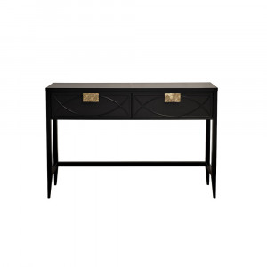 Чёрная деревянная консоль с двумя выдвижными ящиками 151SV-00003